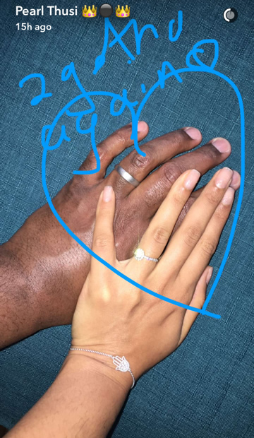 Pearl Thusi And Robert Marawa engagement rings