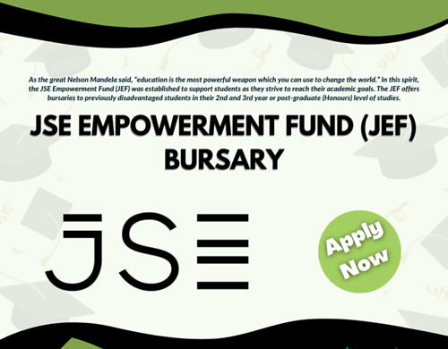 JSE Empowerment Fund (JEF) Bursary 2023